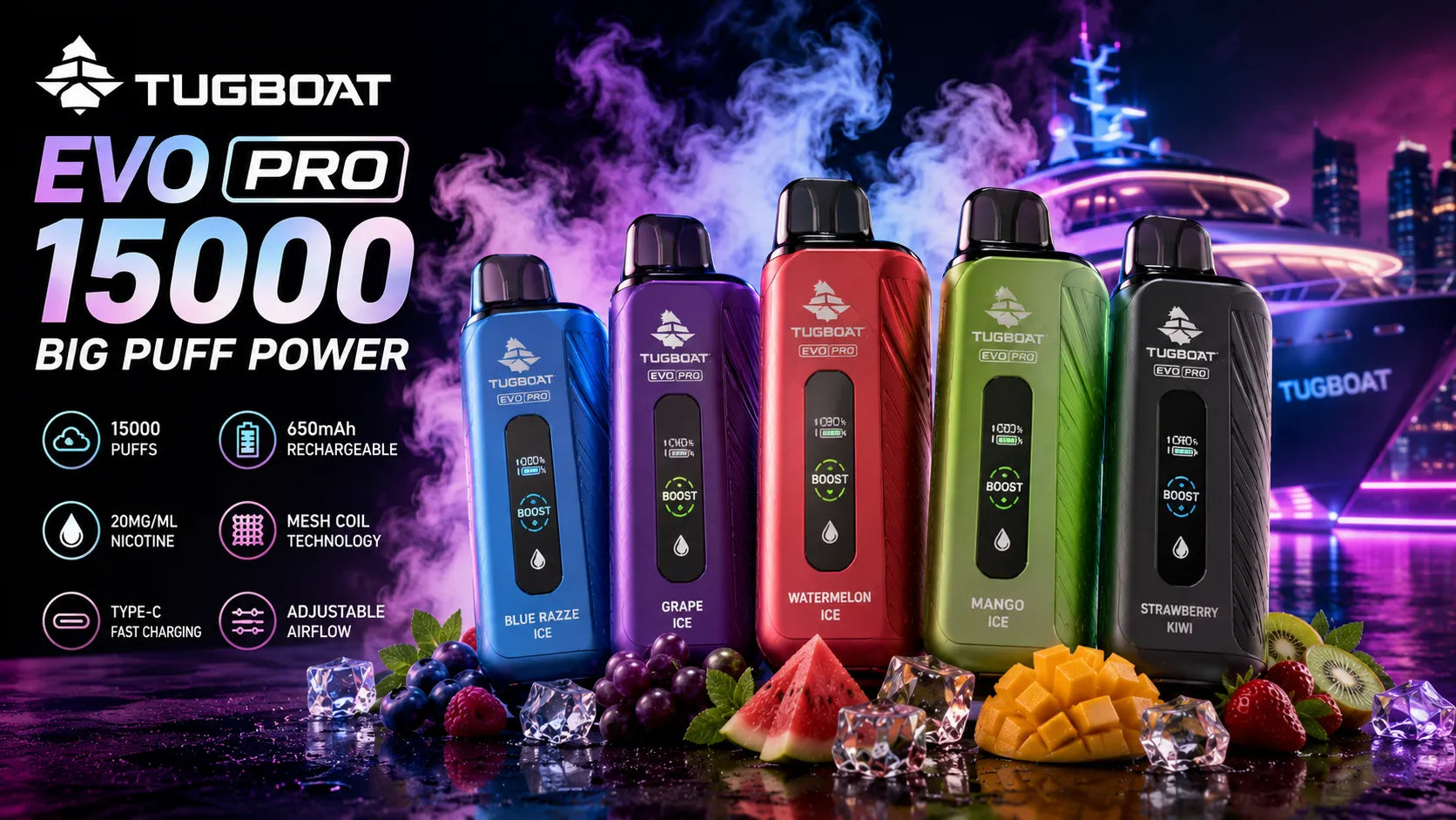 TUGBOAT EVO PRO 15000: BIG PUFF POWER
