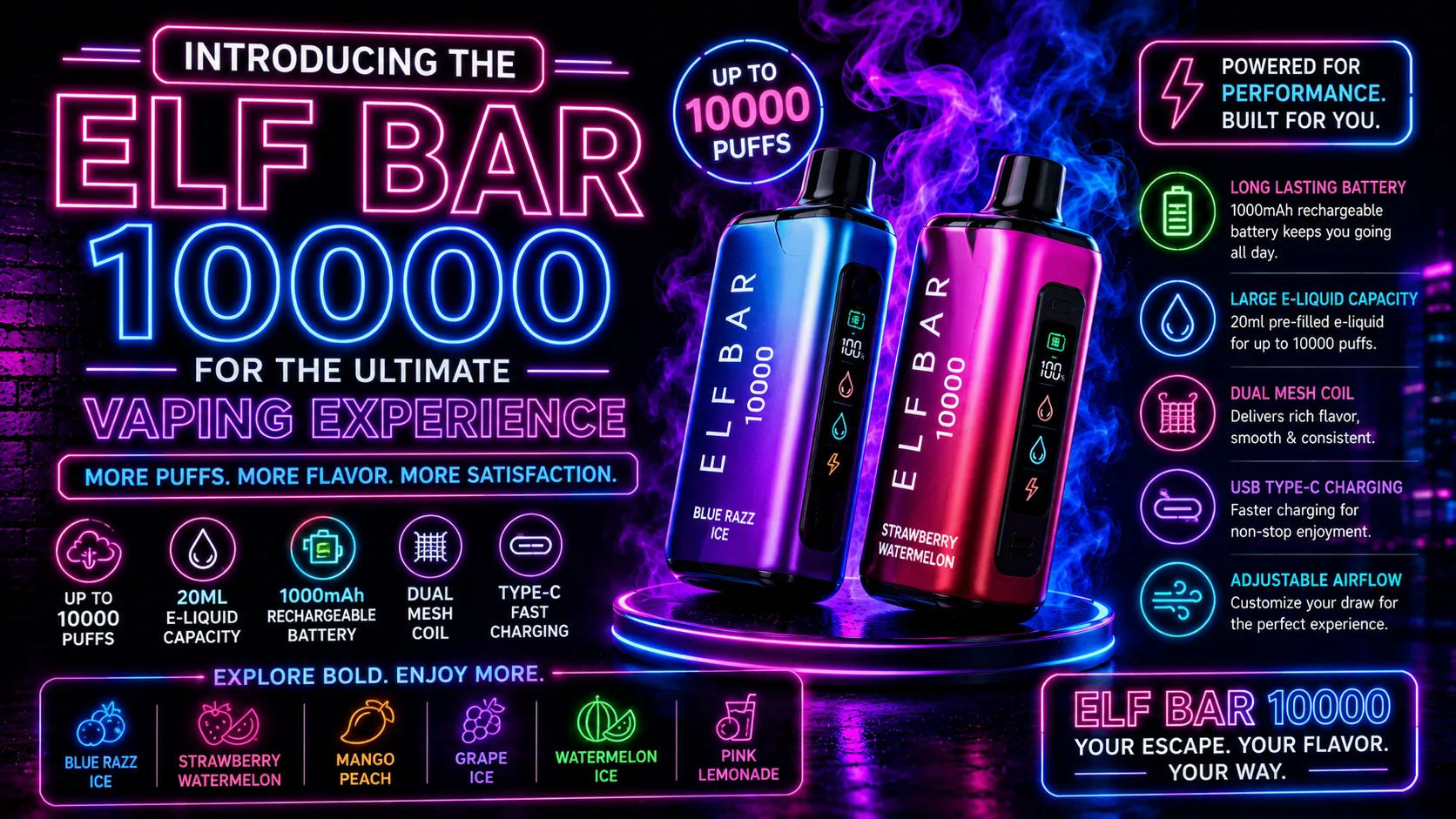 Introducing the ELF Bar 10000 for the Ultimate Vaping Experience