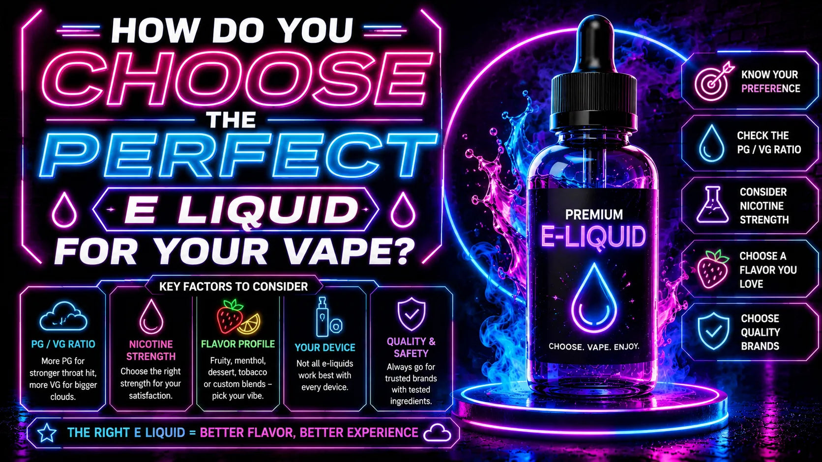 How do you choose the perfect e liquid for your vape?