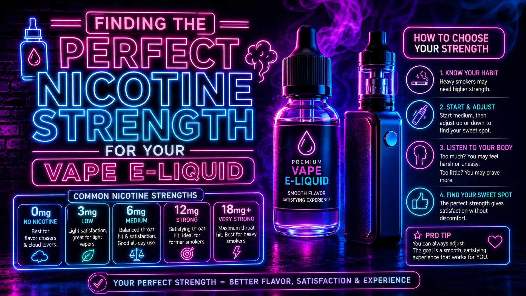 Finding the Perfect Nicotine Strength for Your Vape E-Liquid