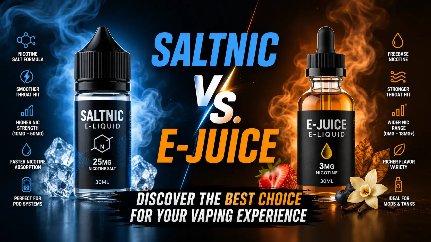 SALTNIC VS. E-JUICE: DISCOVER THE BEST CHOICE FOR YOUR VAPING EXPERIENCE