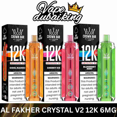 Al Fakher Crown Bar Crystal V2 12K Puffs in UAE