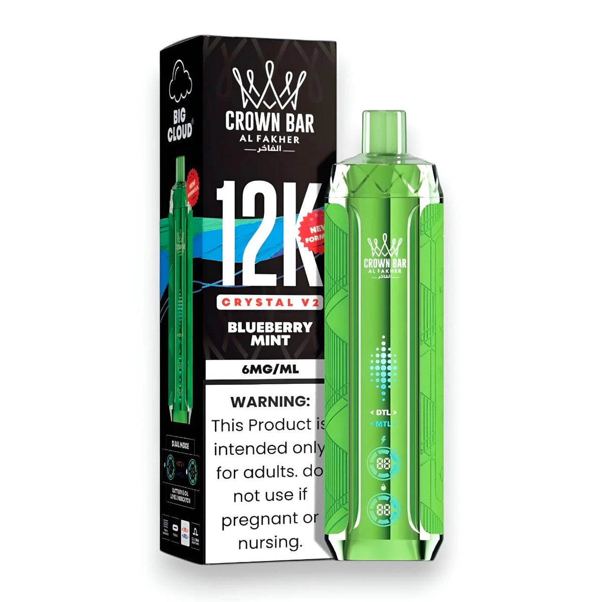 Al Fakher Crown Bar Crystal V2 12K Blueberry Mint