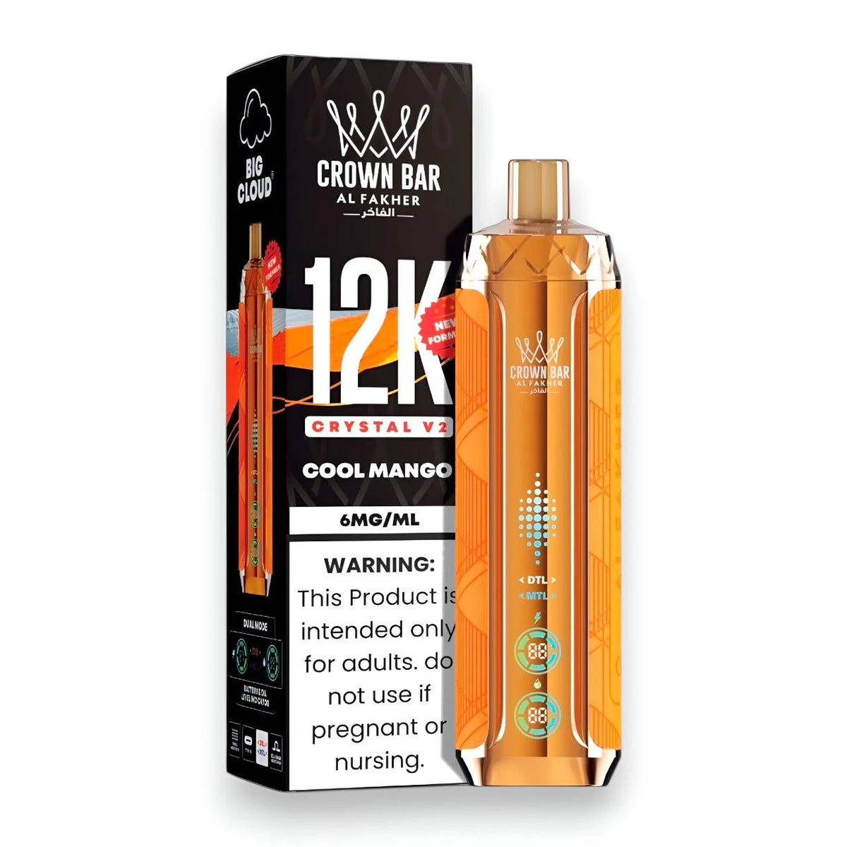 Al Fakher Crown Bar Crystal V2 12K Cool Mango