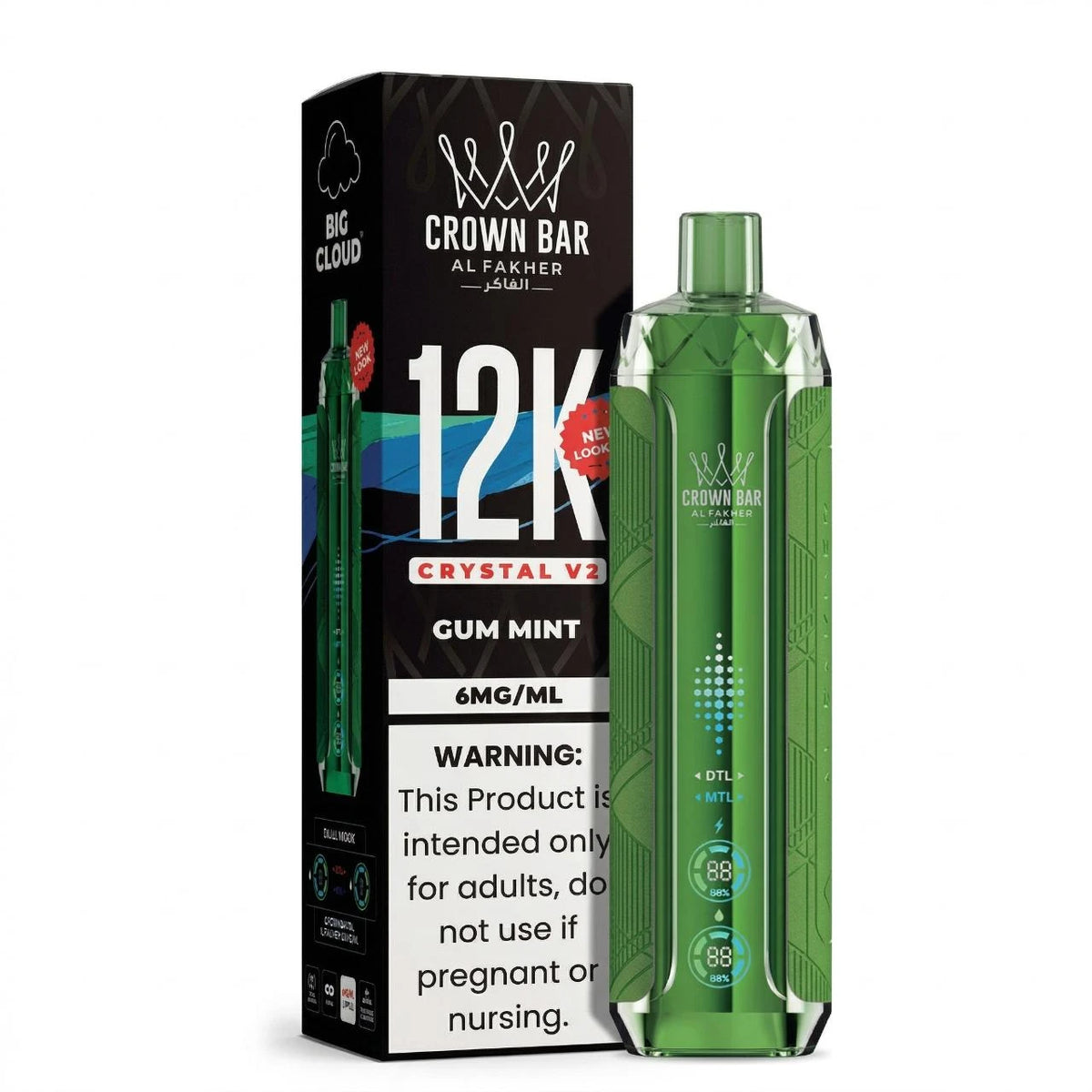 Al Fakher Crown Bar Crystal V2 12K Gum Mint
