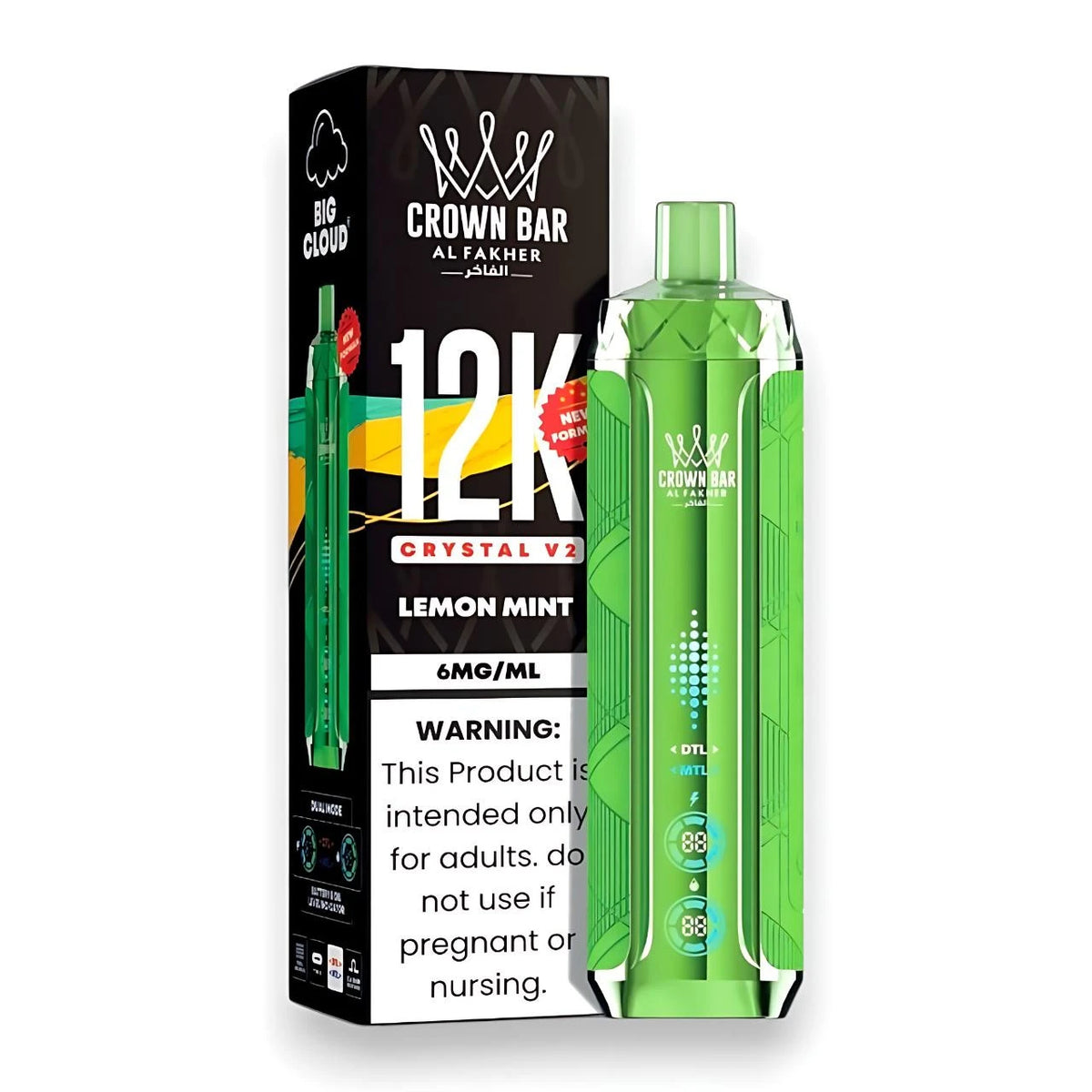 Al Fakher Crown Bar Crystal V2 12K Lemon Mint