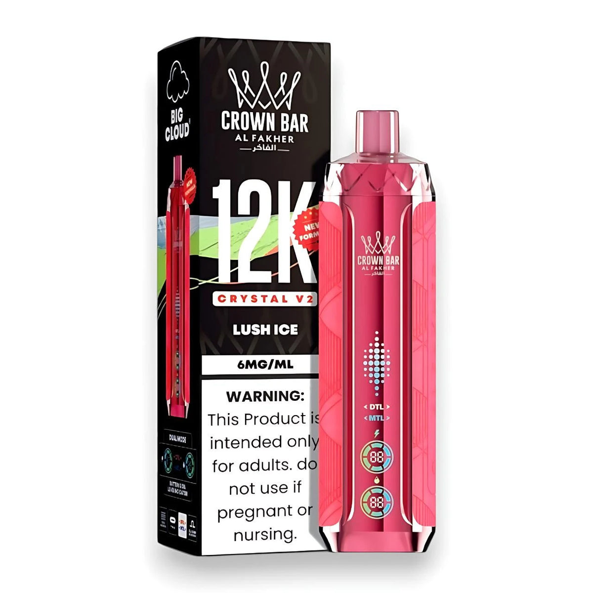 Al Fakher Crown Bar Crystal V2 12K Lush Ice