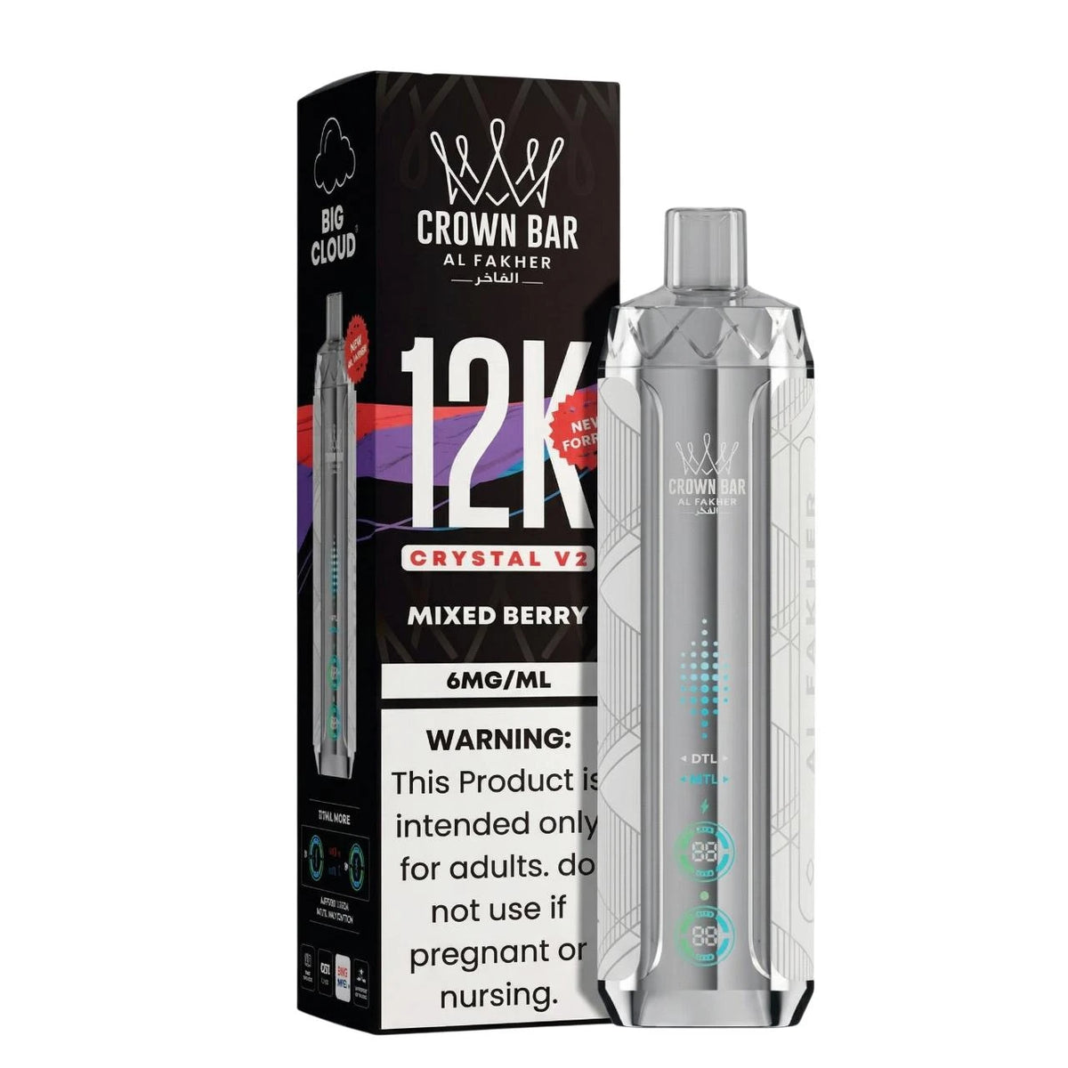 Al Fakher Crown Bar Crystal V2 12K Mixed Berry