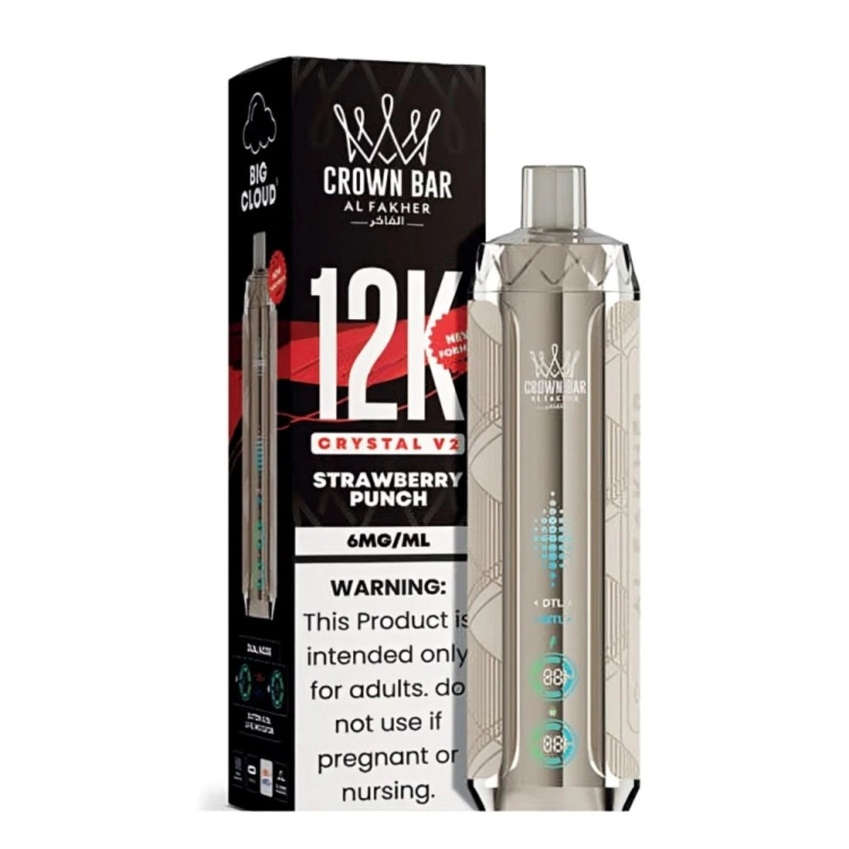 Al Fakher Crown Bar Crystal V2 12K Strawberry Punch