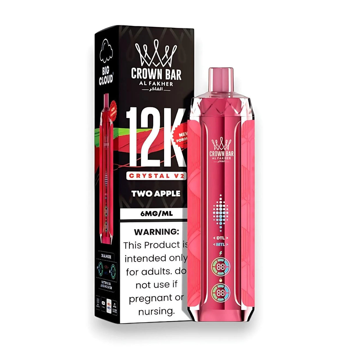 Al Fakher Crown Bar Crystal V2 12K Two Apple