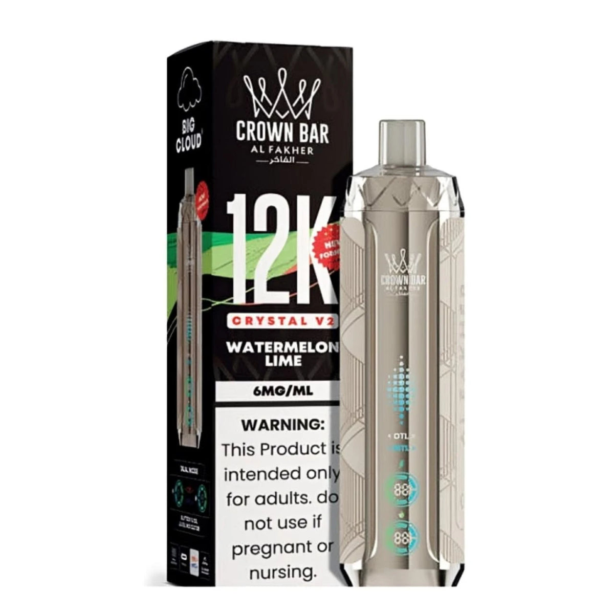 Al Fakher Crown Bar Crystal V2 12K Watermelon Lime