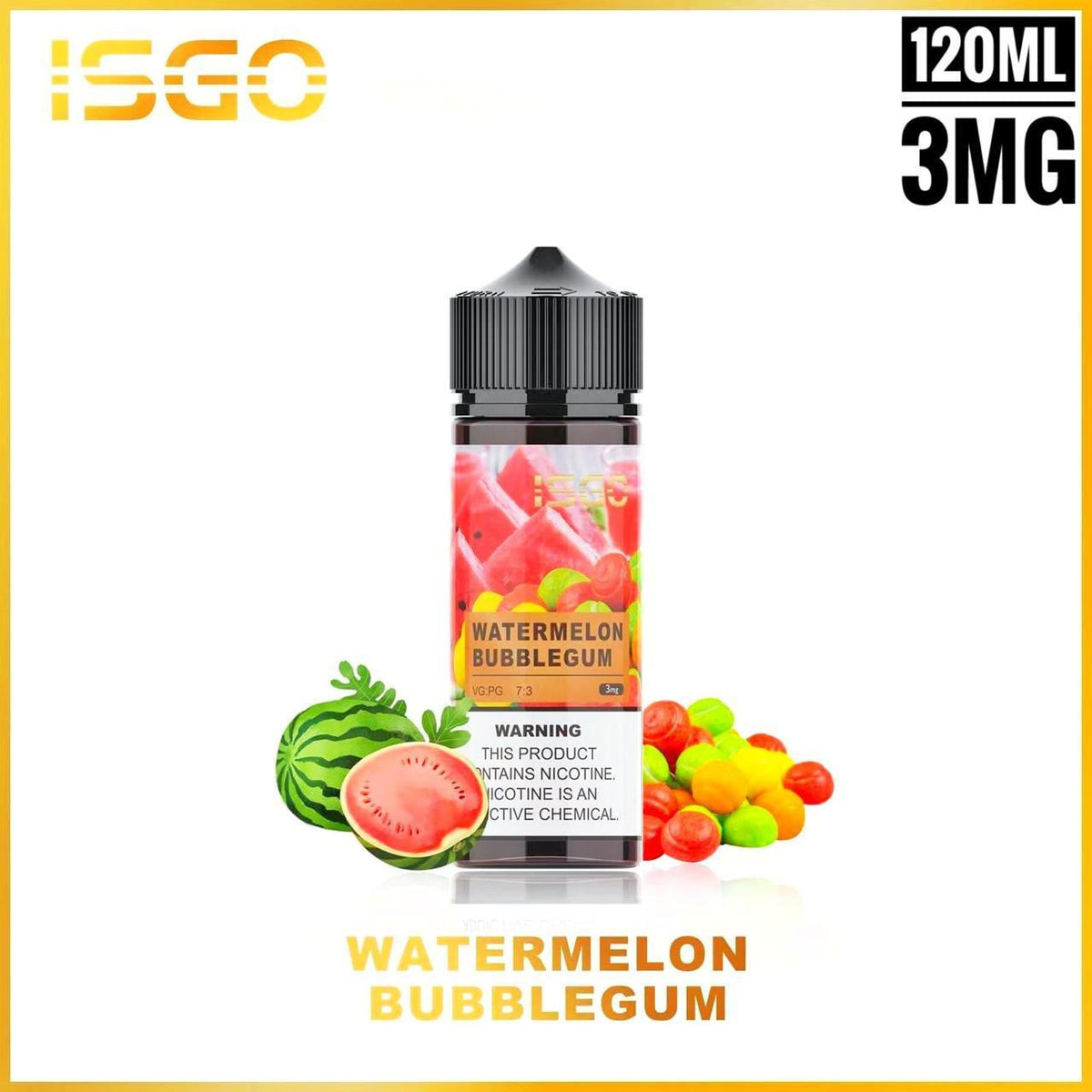 Isgo E-Liquid 120mL Watermelon Bubblegum