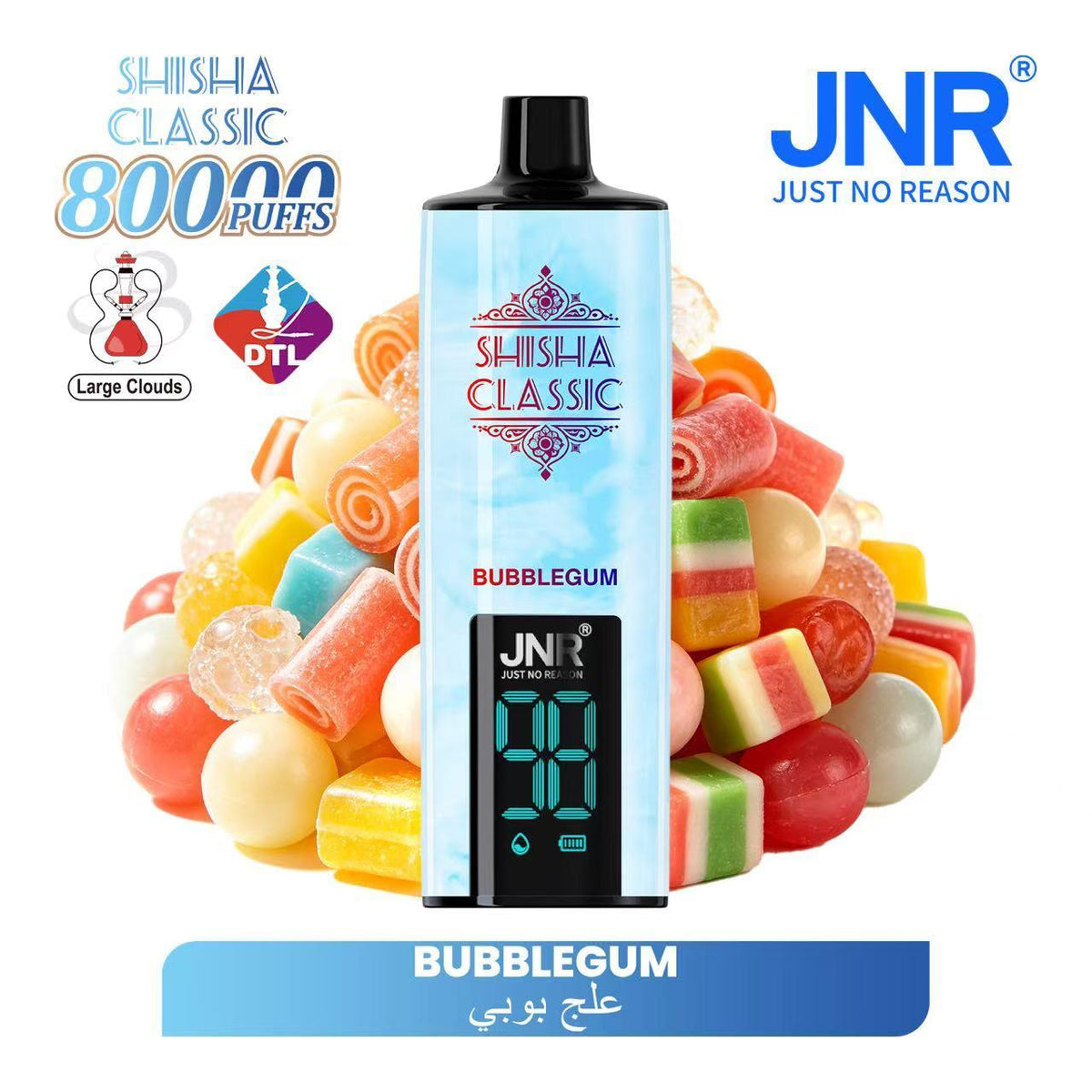 JNR Shisha Classic 80000 Puffs Bubblegum