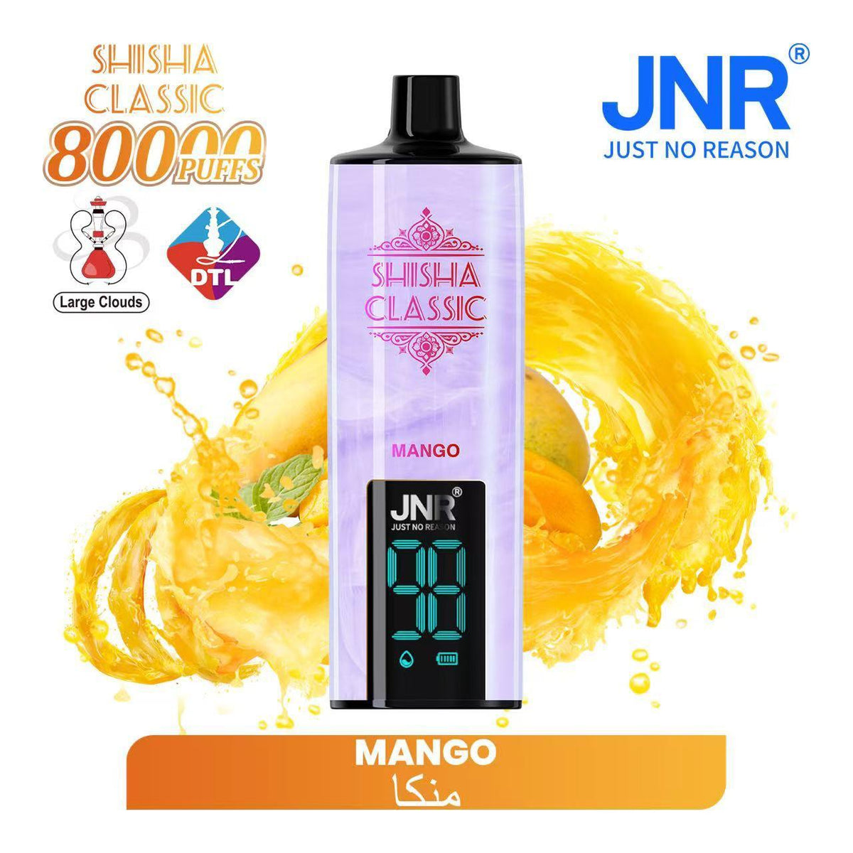 JNR Shisha Classic 80000 Puffs Mango